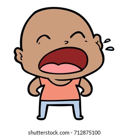 cartoon shouting bald man