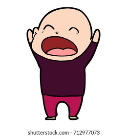 cartoon shouting bald man