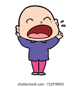 cartoon shouting bald man