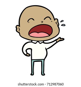 caricatura gritando a un hombre calvo