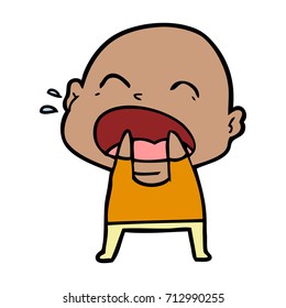 cartoon shouting bald man