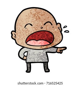 Karikatur mit Glatzköpfen