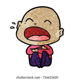 cartoon shouting bald man