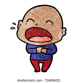 cartoon shouting bald man