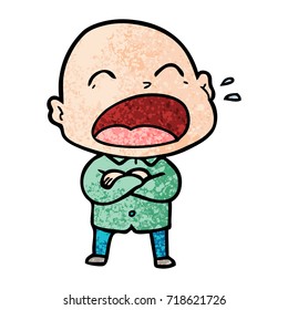 cartoon shouting bald man