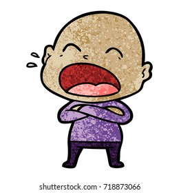 cartoon shouting bald man