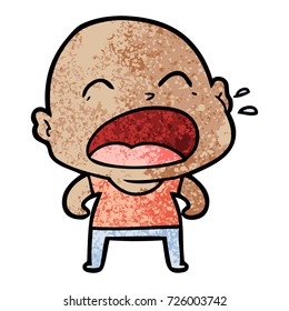 cartoon shouting bald man