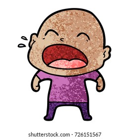 cartoon shouting bald man