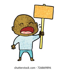 cartoon shouting bald man