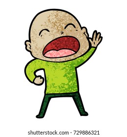 cartoon shouting bald man