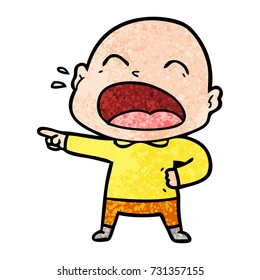 cartoon shouting bald man