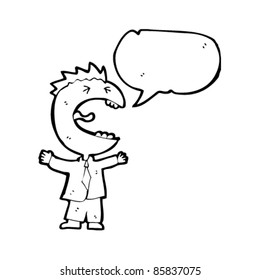 cartoon shouting boy