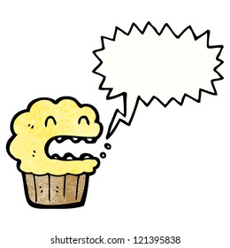 cartoon shouting cupcake