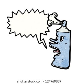 cartoon shouting graffiti can