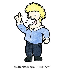 caricatura gritando a un hombre