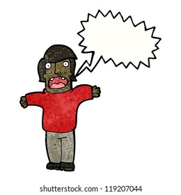 caricatura gritando a un hombre