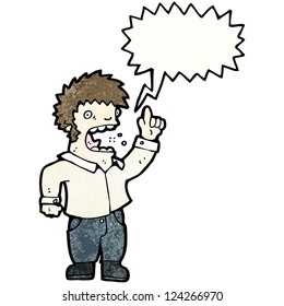 caricatura gritando a un hombre