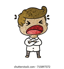 caricatura gritando a un hombre