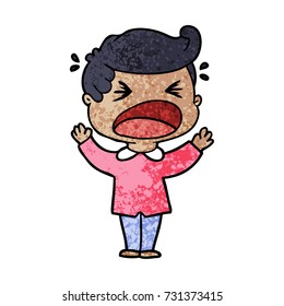 cartoon shouting man