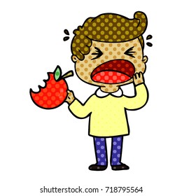 caricatura gritando a un hombre con un diente malo