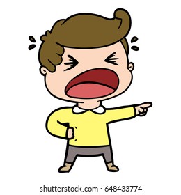 cartoon shouting man pointing finger