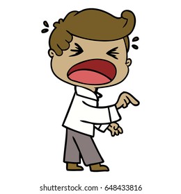 cartoon shouting man pointing finger