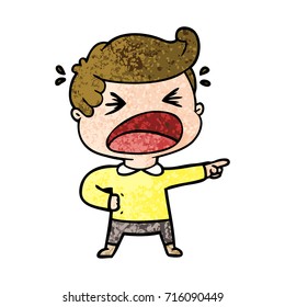 caricatura gritando el dedo al hombre
