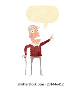 Cartoon ruft alten Mann