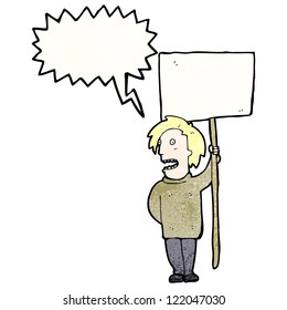 cartoon shouting protester