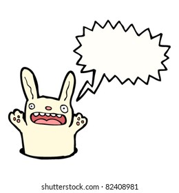 cartoon shouting rabbit in hole