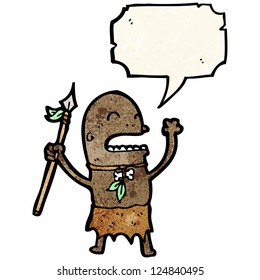 miembro de una tribu que grita dibujos animados
