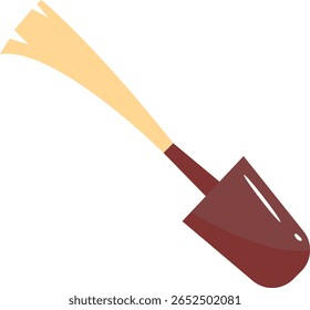 Cartoon Shovel Vector Flat Illustration