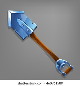 Cartoon shovel. Vector illustration.