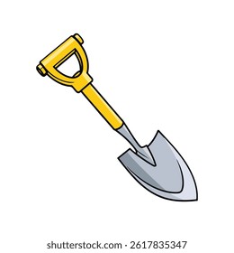 cartoon shovel vector illustration in flat style, icon, building equipment.isolated on white background.