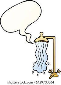 cartoon shower with speech bubble in smooth gradient style