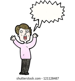 cartoon shrieking man