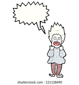 cartoon shrieking man