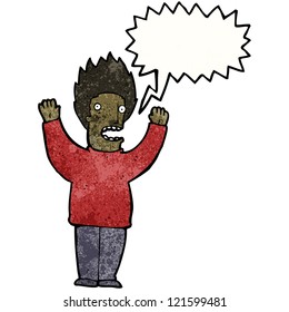 cartoon shrieking man