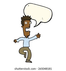 cartoon shrieking man with speech bubble