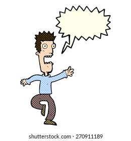 caricatura de un hombre con burbuja de habla
