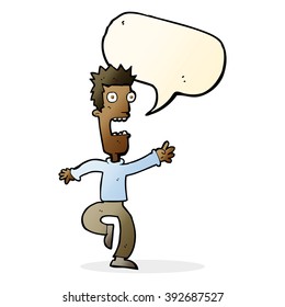 cartoon shrieking man with speech bubble