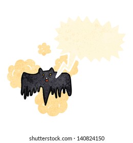 cartoon shrieking vampire bat