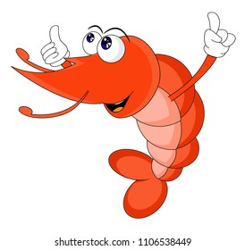 The Cartoon shrimp Nautical vector ocean set with sea creatures.