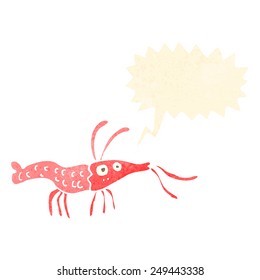 cartoon shrimp with speech bubble