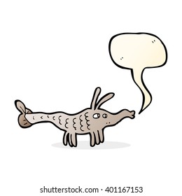 Cartoon-Garnelen mit Sprachblase