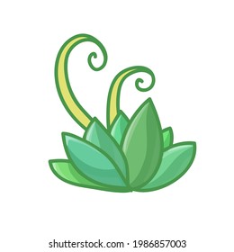 Cartoon shrub isolated on white background. Vector illustration