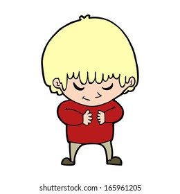 cartoon shy boy