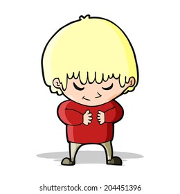 cartoon shy boy