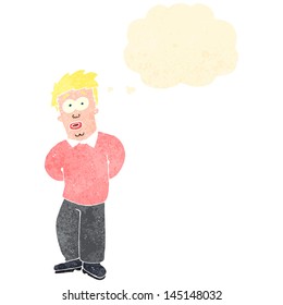 cartoon shy man