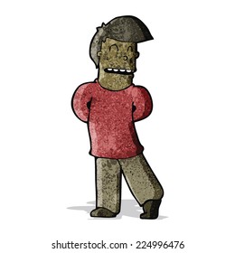 cartoon shy man